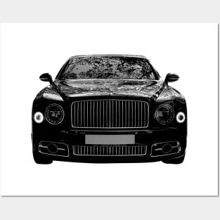 Bentley Mulsanne Speed  Cars Form Black Design Posters and Art